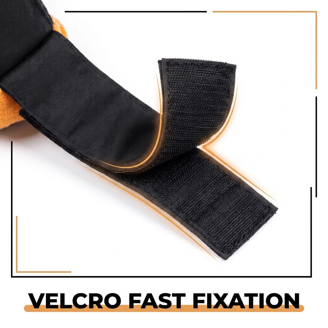 Adjustable hook-and-loop fastenings on the cat costume